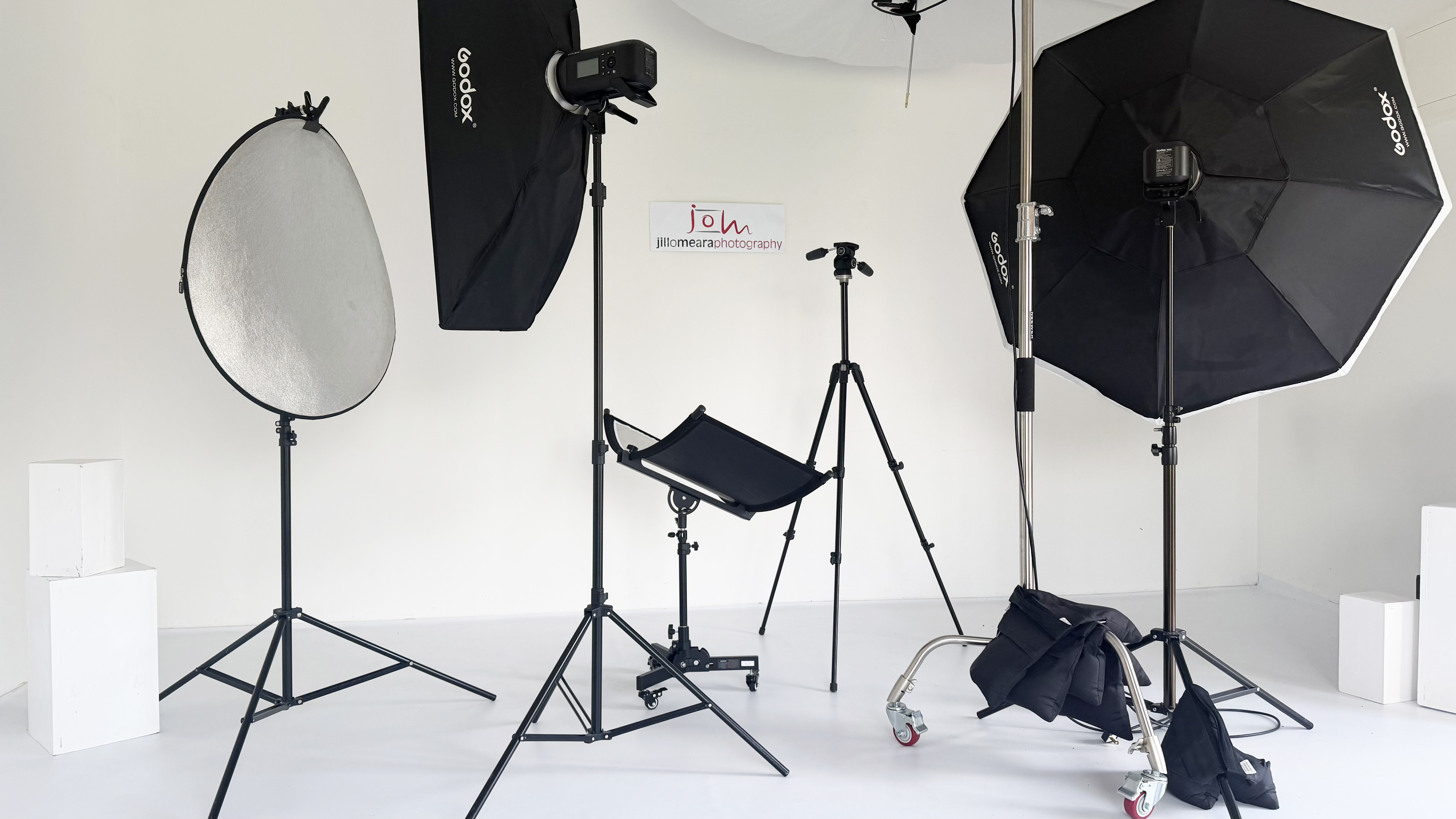 The main shooting area at Jill O'Meara Photography studio in Enfield, Co. Meath