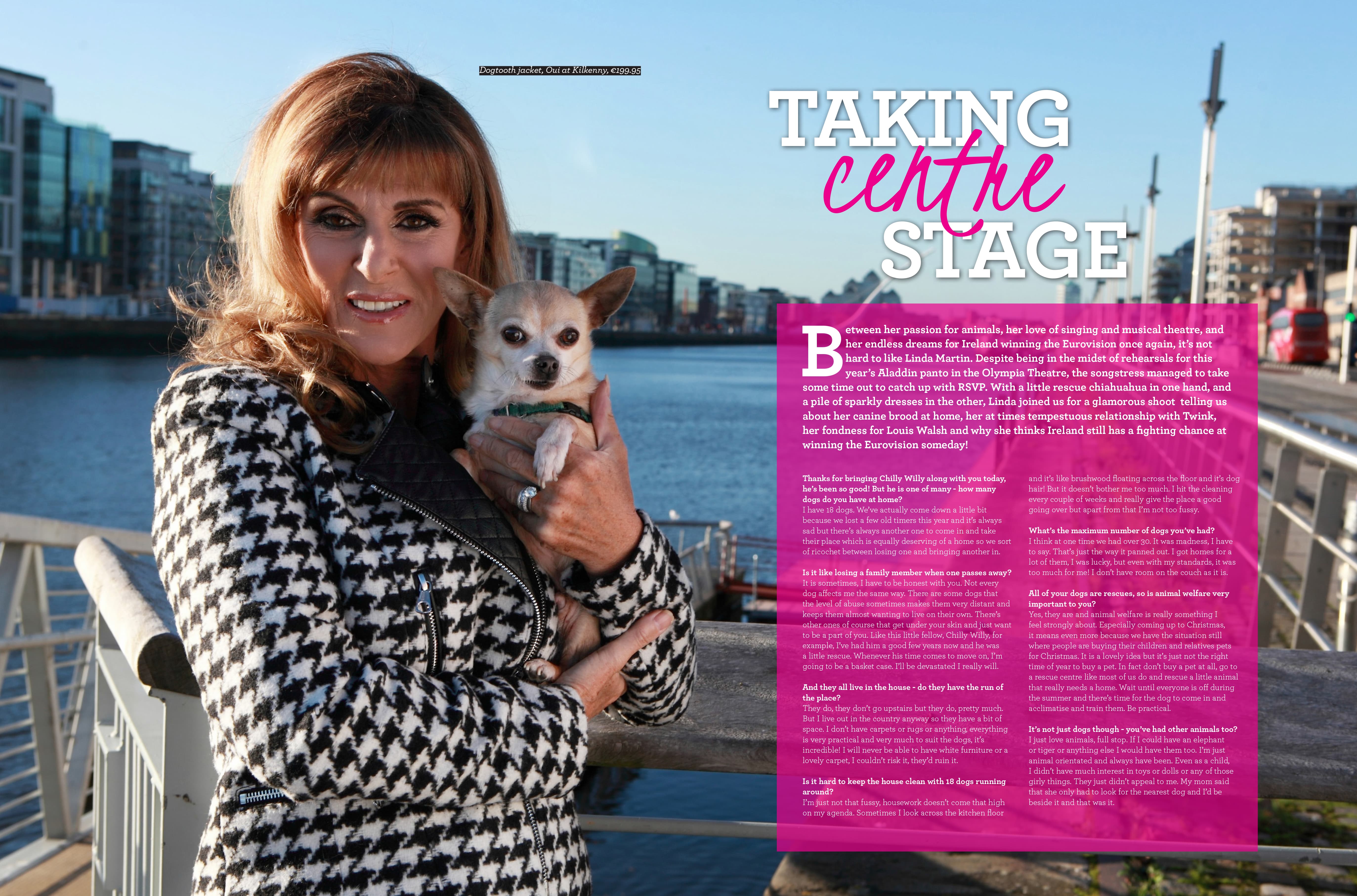RSVP Magazine April 'Taking Centre Stage', Linda Martin photographed by Jill O'Meara