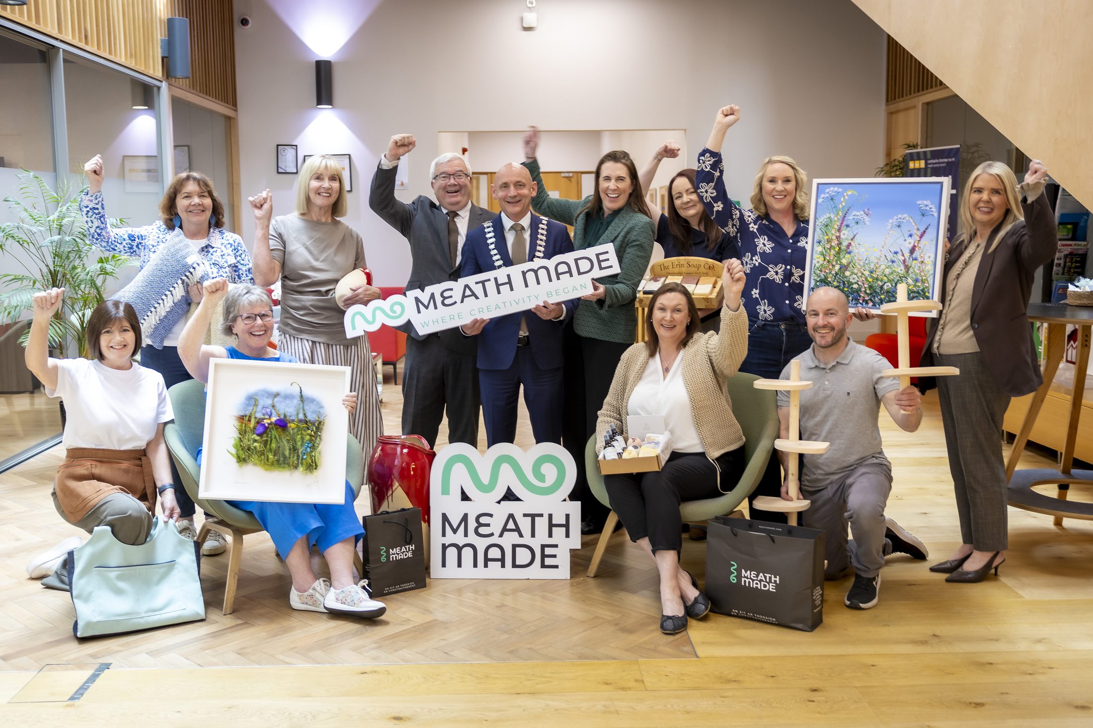 Meath Made creators celebrating together ahead of Bloom 2026, photographed by Jill O'Meara