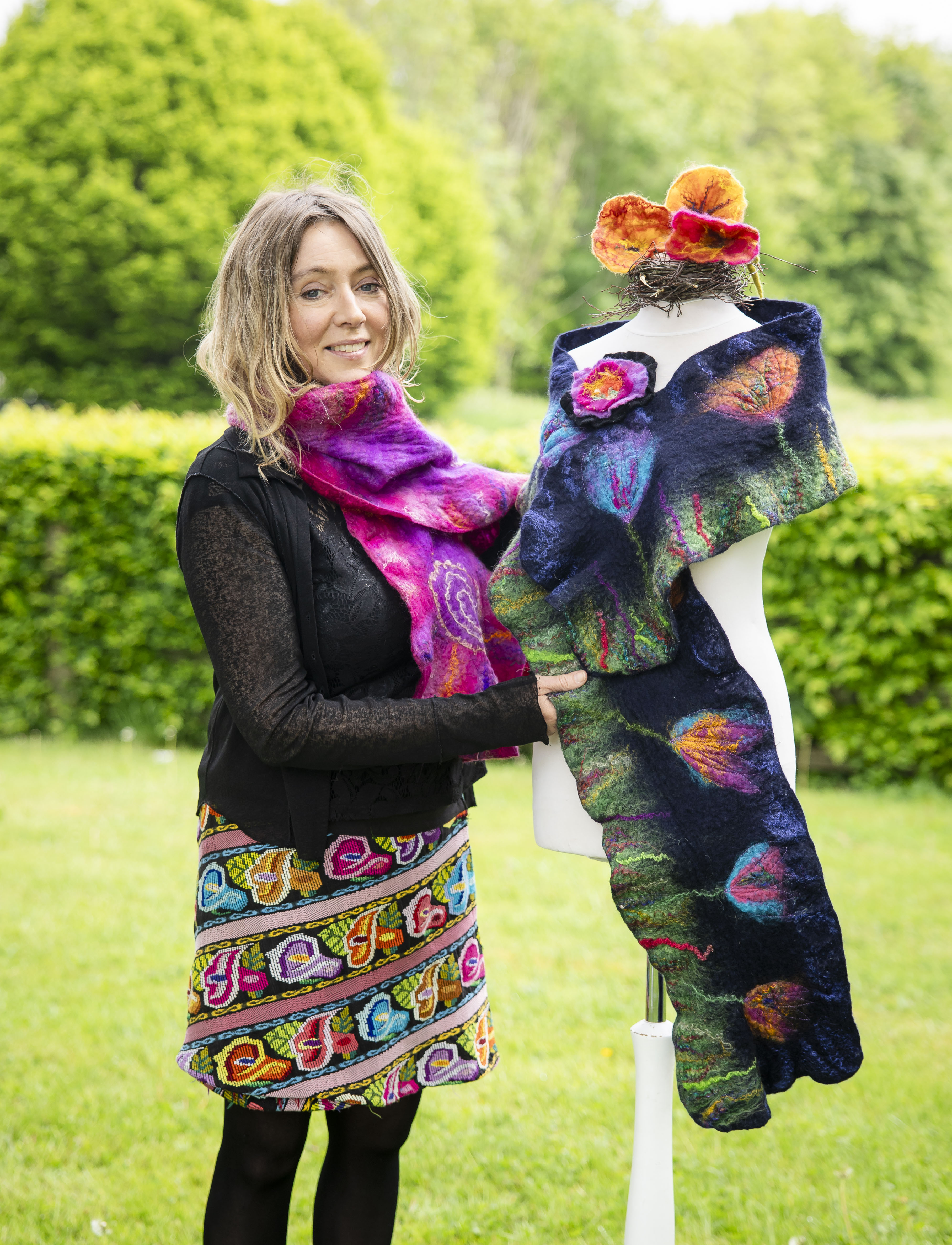 Meath Made campaign, felt artist with handcrafted scarves photographed by Jill O'Meara for LEO Meath ahead of Bloom in the Park