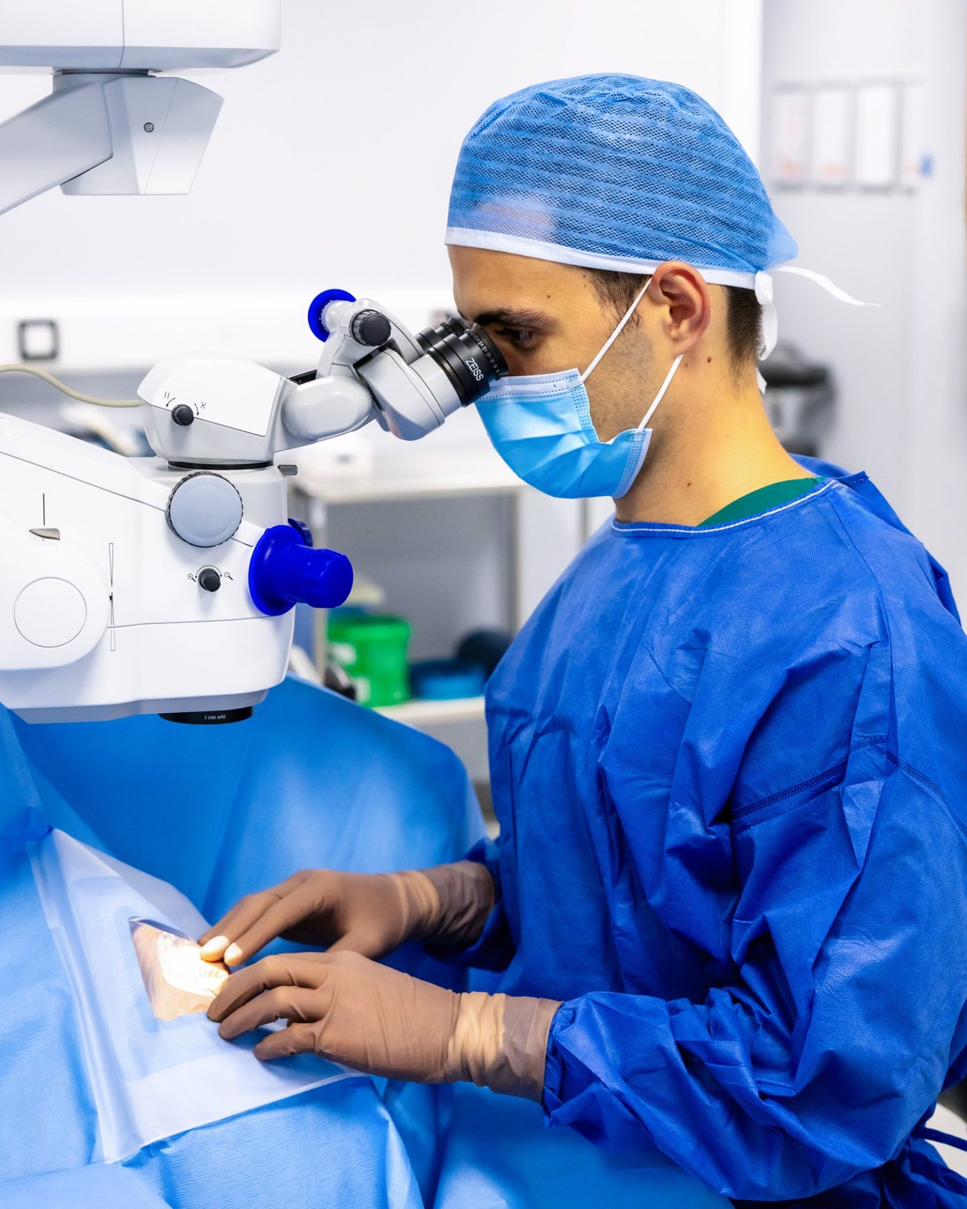Eye surgeon at work, workplace photography for Progressive Vision