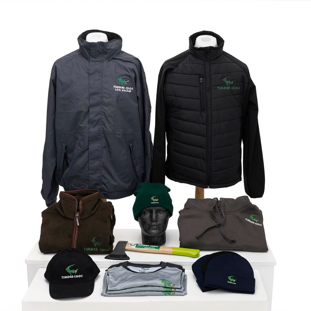 Timber Croc branded green wool beanie hat product photography