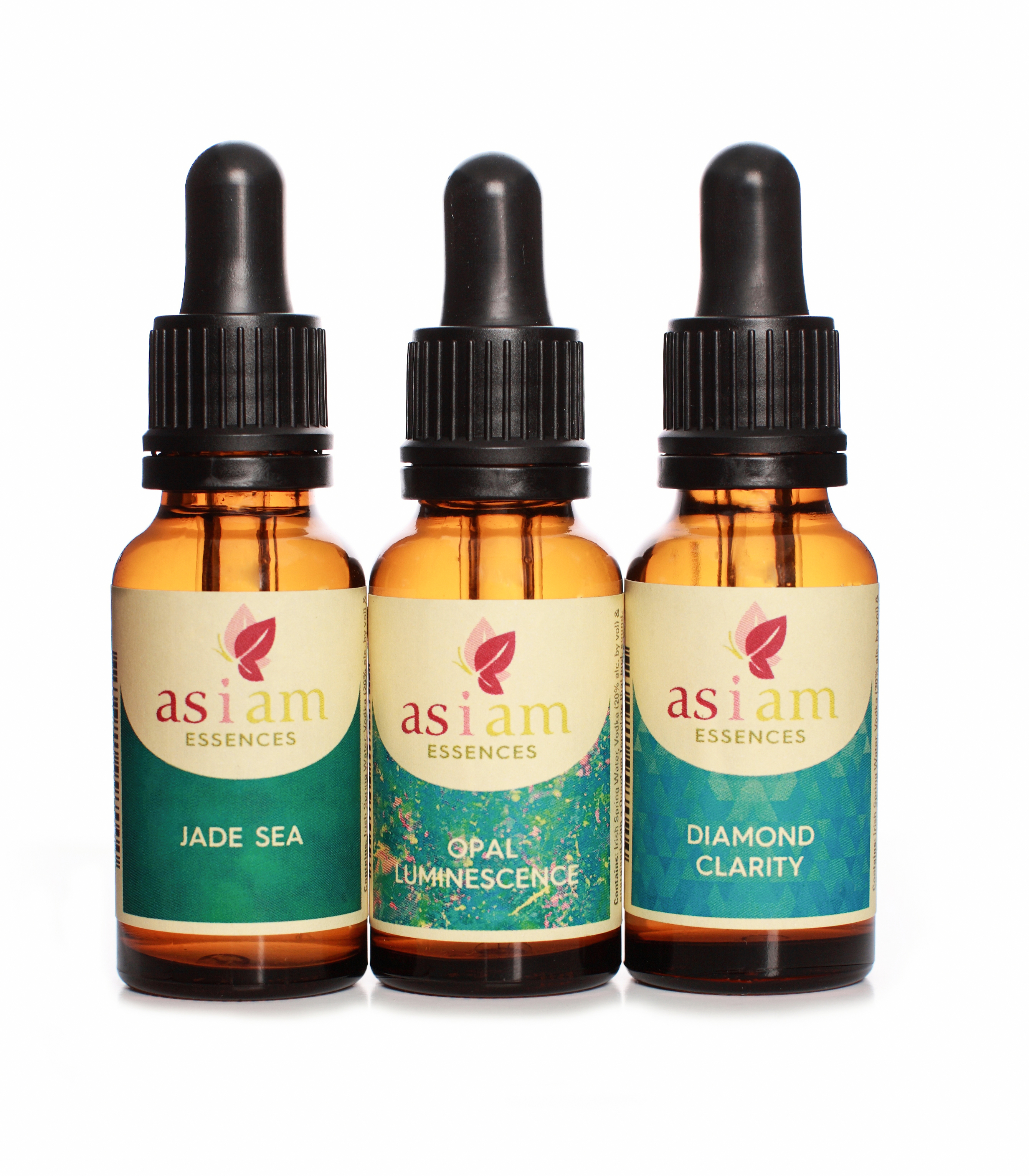 As I Am Essences amber dropper bottles product photography
